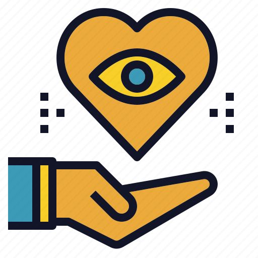 Care, eye, hand, heart, love, passion icon - Download on Iconfinder