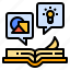 avatar, book, bulb, idea, reference, thinking 