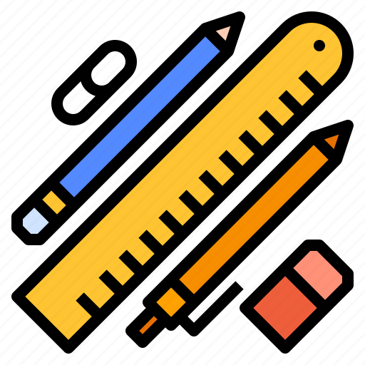 Erase, pencil, ruler, stationery, tool icon - Download on Iconfinder