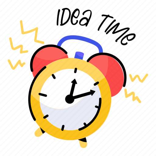 Idea time, idea alert, timer, time clock, alarm clock sticker - Download on Iconfinder