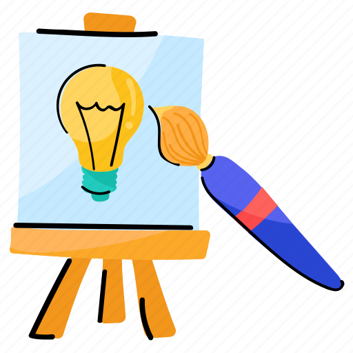 Easel, creative painting, creative art, drawing, artwork sticker - Download on Iconfinder