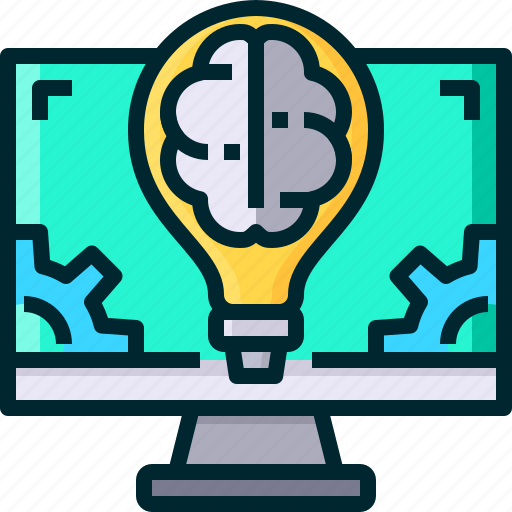 Think, brainstorm, computer, innovation, creativity, process icon - Download on Iconfinder