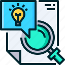 light, idea, glass, document, magnifying, bulb, search