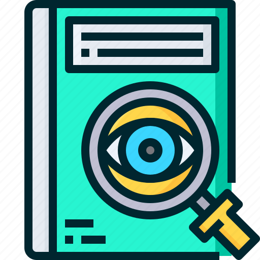 Eye, glass, vision, magnifying, book, search icon - Download on Iconfinder