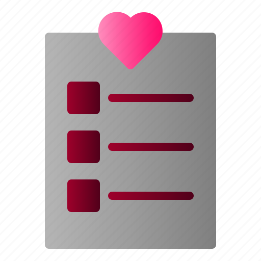 Invitation list, list, love, note icon - Download on Iconfinder