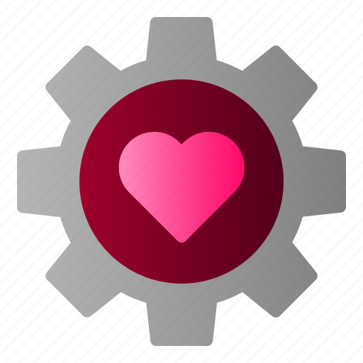Gear, gear heart, love, married icon - Download on Iconfinder