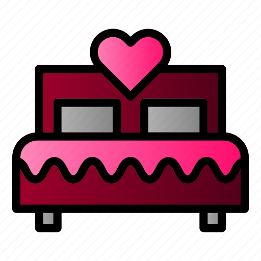 Bed, first night, honeymoon, love icon - Download on Iconfinder
