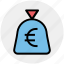 cash, cash bag, euro, money, pay, payment, sack of money 