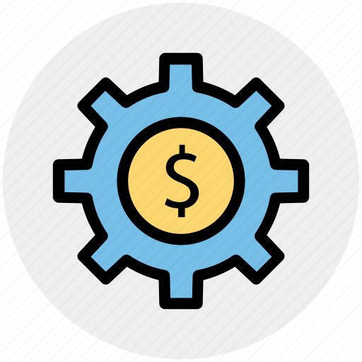 Dollar in gear circle, dollar sign, gear, gear business, gear financial icon - Download on Iconfinder