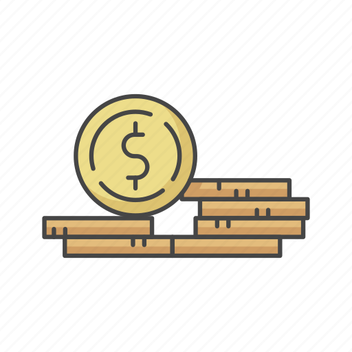 Coin stack, coin stack icon, dollar, money icon - Download on Iconfinder