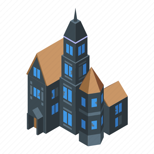 Old, creepy, house, isometric icon - Download on Iconfinder