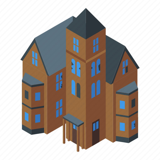 Ghost, creepy, house, isometric icon - Download on Iconfinder