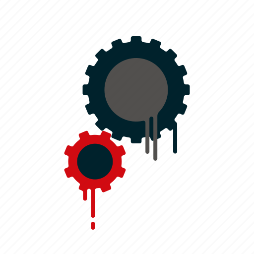 Blood, cogs, dripping, gears, liquid, melting, settings icon - Download on Iconfinder