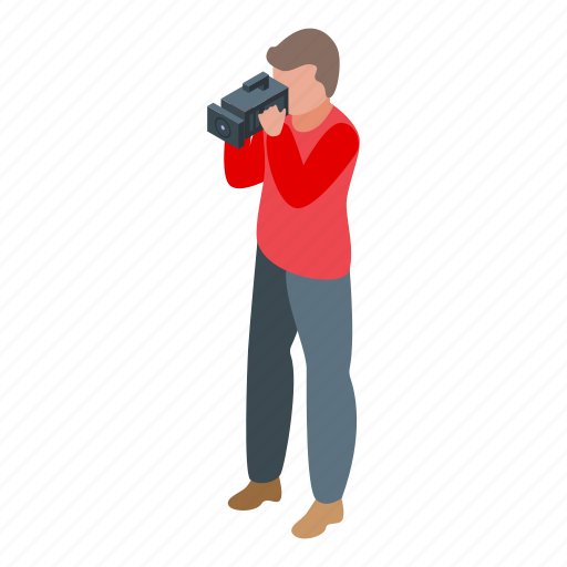 Cameraman, isometric, camera icon - Download on Iconfinder