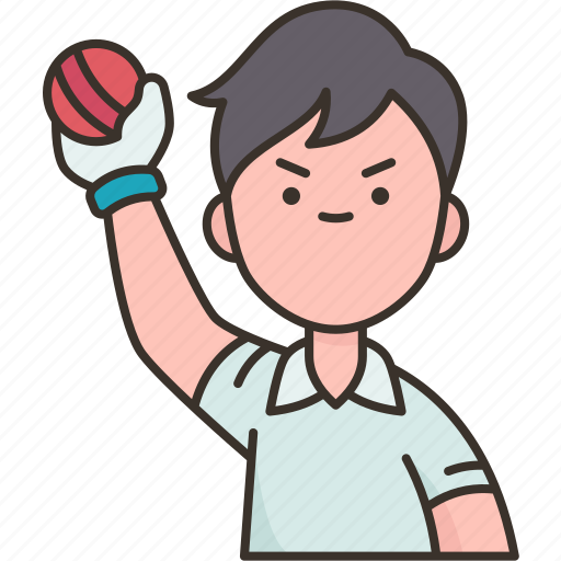Bowler, ball, cricket, player, action icon - Download on Iconfinder