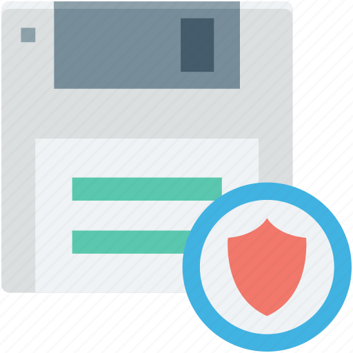 Data protection, floppy, secure storage, shield, storage icon - Download on Iconfinder