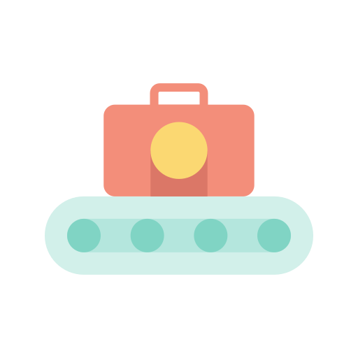 Airport conveyor, airport security, conveyor band, conveyor belt, luggage icon - Free download