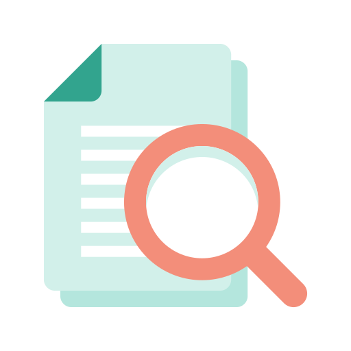 Data searching, find document, magnifier, searching document, text searching icon - Free download