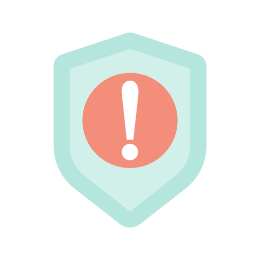 Alert, attention, exclamation mark, security warning, shield icon - Free download