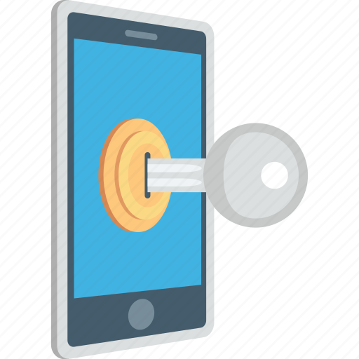 Data security, key, mobile phone, mobile security, phone safety icon - Download on Iconfinder