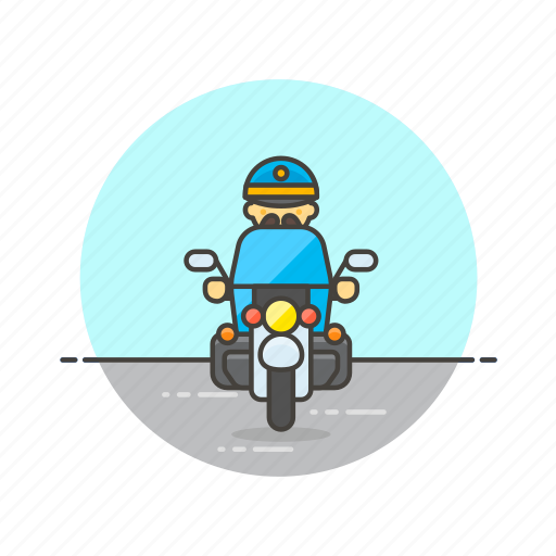 Crime, motorcycle, police, man, officer, cop, patrol icon - Download on Iconfinder