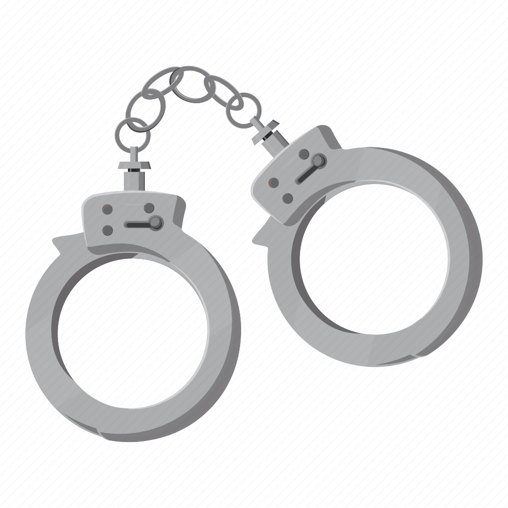 Cartoon, handcuffs, jail, judgment, law, lock, police icon - Download