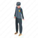 justice, policeman, isometric