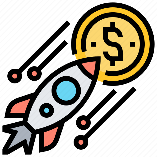 Benefit, money, raise, rocket, yield icon - Download on Iconfinder