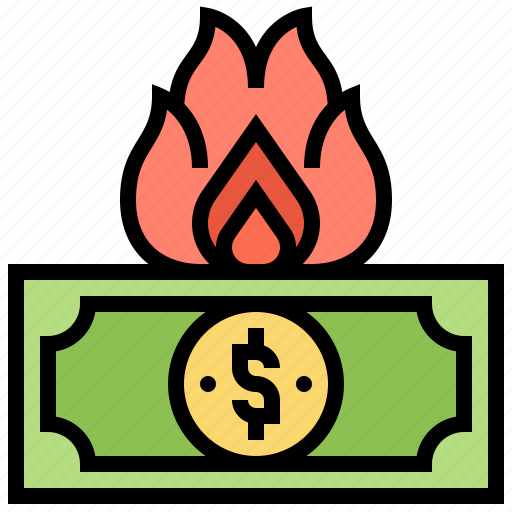 Burning, campaigns, cash, insecurity, risky icon - Download on Iconfinder