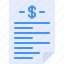 file, dollar, contract, agreement, invoice