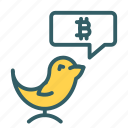 tweet, bitcoin, cryptocurrency, social media, bird