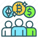 cryptocurrencies, users, group, bitcoin, finance, crypto
