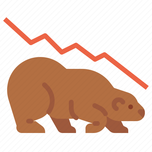 Bear, market, trade, stock, cryptocurrency, bearish icon - Download on Iconfinder
