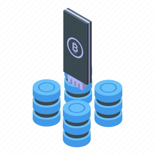 Bitcoin, commerce, isometric icon - Download on Iconfinder