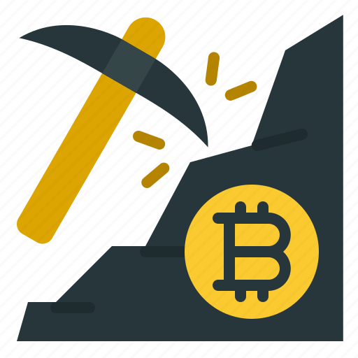 Mining, blockchain, crypto, cryptocurrency, bitcoin, coin, pickaxe icon - Download on Iconfinder