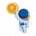 ethereum astronaut, space money, ethereum coin, cryptocurrency, digital currency