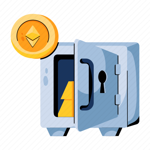 Ethereum locker, bank locker, ethereum vault, ethereum deposit, crypto vault icon - Download on Iconfinder