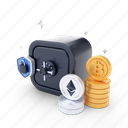 cryptocurrency, 3d illustration, digital assets, blockchain technology, decentralized finance, bitcoin, ethereum, altcoins, crypto graphics, visual communication, financial technology, crypto art, virtual currency, nft, crypto design