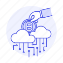 asset, bitcoin, cloud, coin, crypto, cryptocurrency, currency, digital, saving, usage