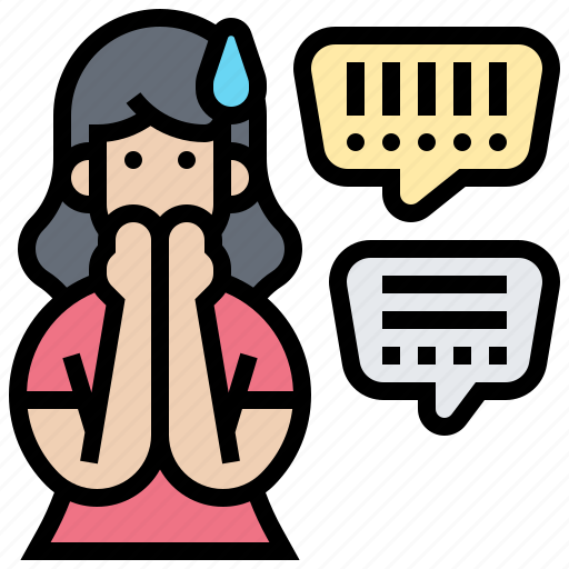 Comment, fear, missing, scared, woman icon - Download on Iconfinder