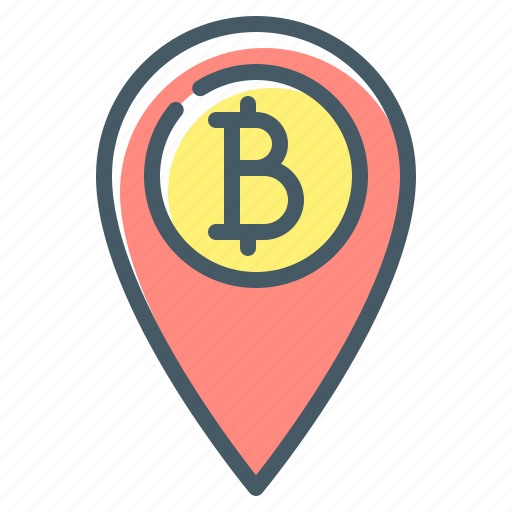 Accepted, bitcoin, bitcoin accepted here, cryptocurrency, location, pin icon - Download on Iconfinder