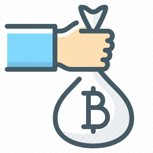 Bag, bitcoin, cash, cryptocurrency, hand icon - Download on Iconfinder