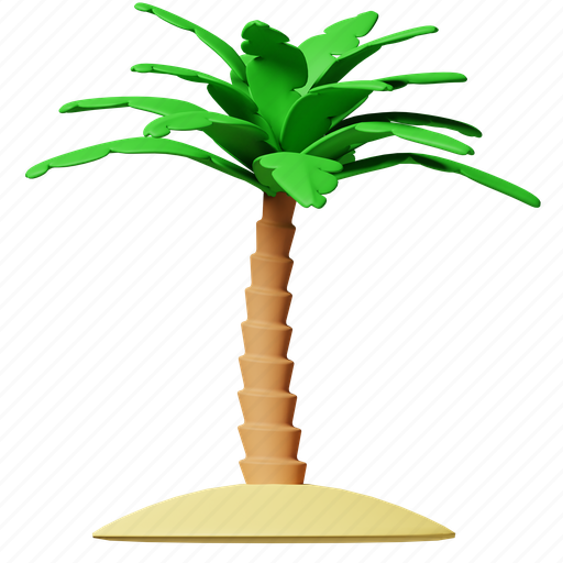 Palm tree, tropical, coconut tree, nature, island, arabic, islamic 3D illustration - Download on Iconfinder