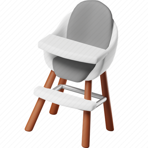 Baby chair, high chair, seat, eat, baby shower, mother-to-be, newborn 3D illustration - Download on Iconfinder