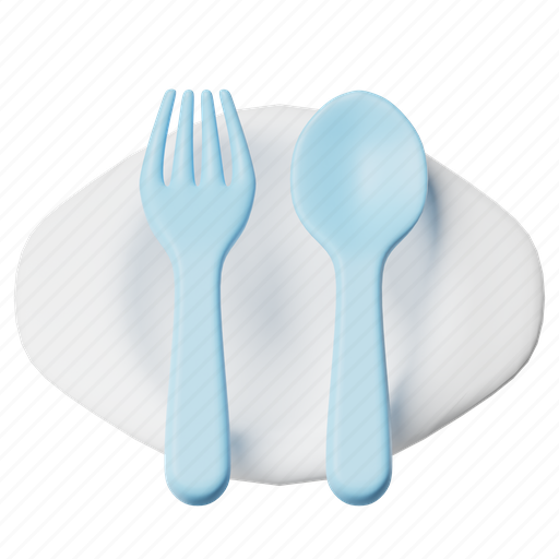 Baby cutlery, cutlery, food, eat, spoon, baby shower, mother-to-be 3D illustration - Download on Iconfinder