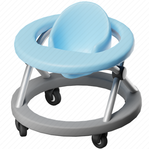 Baby walker, training, walker, walk, chair, baby shower, mother-to-be 3D illustration - Download on Iconfinder