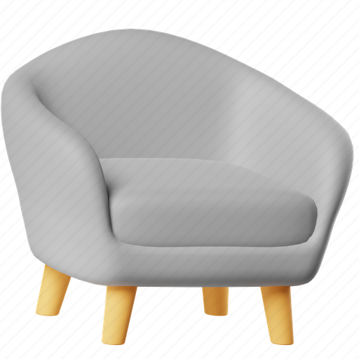 Lounge chair, armchair, sofa, seat, couch, furniture, interior 3D illustration - Download on Iconfinder