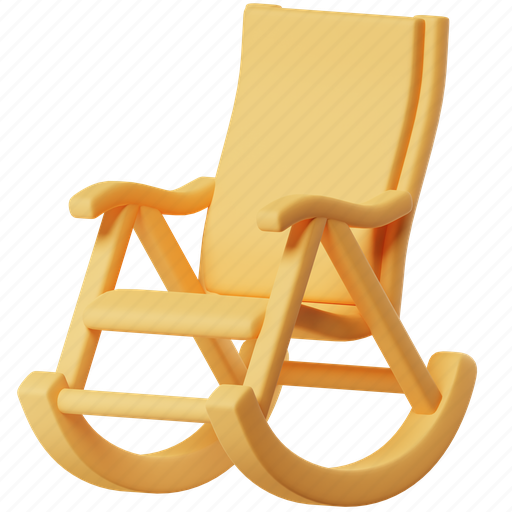 Rocking chair, armchair, relax, retirement, seat, furniture, interior 3D illustration - Download on Iconfinder