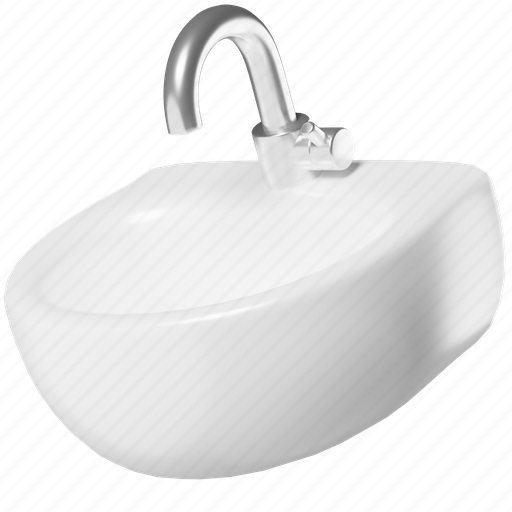 Sink, bathroom, clean, wash, washbasin, furniture, interior 3D illustration - Download on Iconfinder