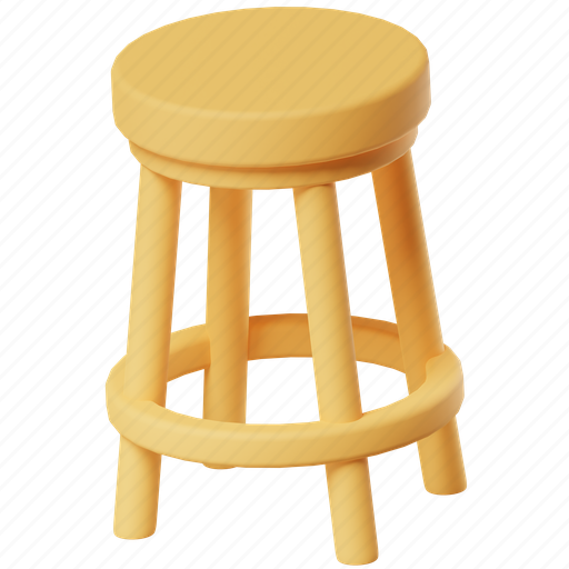 Stool, bar, chair, bench, seat, furniture, interior 3D illustration - Download on Iconfinder